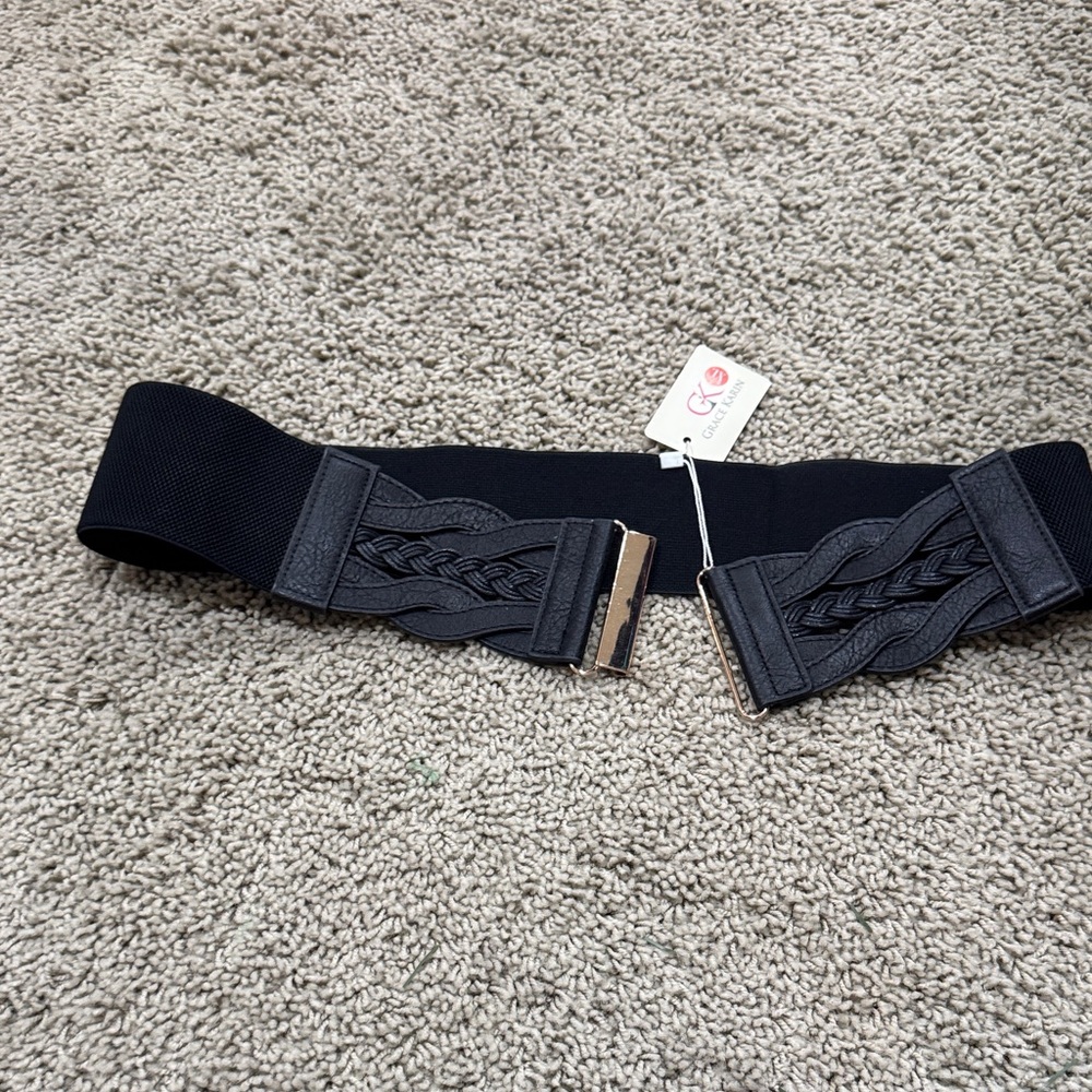 Elegant Black Woven Men's Belt